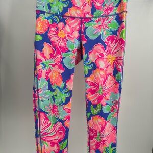 Lilly Pulitzer Cropped Legging Floral Size Large Pink Blue